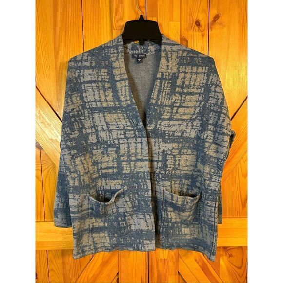 J. Jill Pure Jill Indigo Oversized Cardigan Sweater XS Pettite Single Snap Butto - Picture 1 of 7
